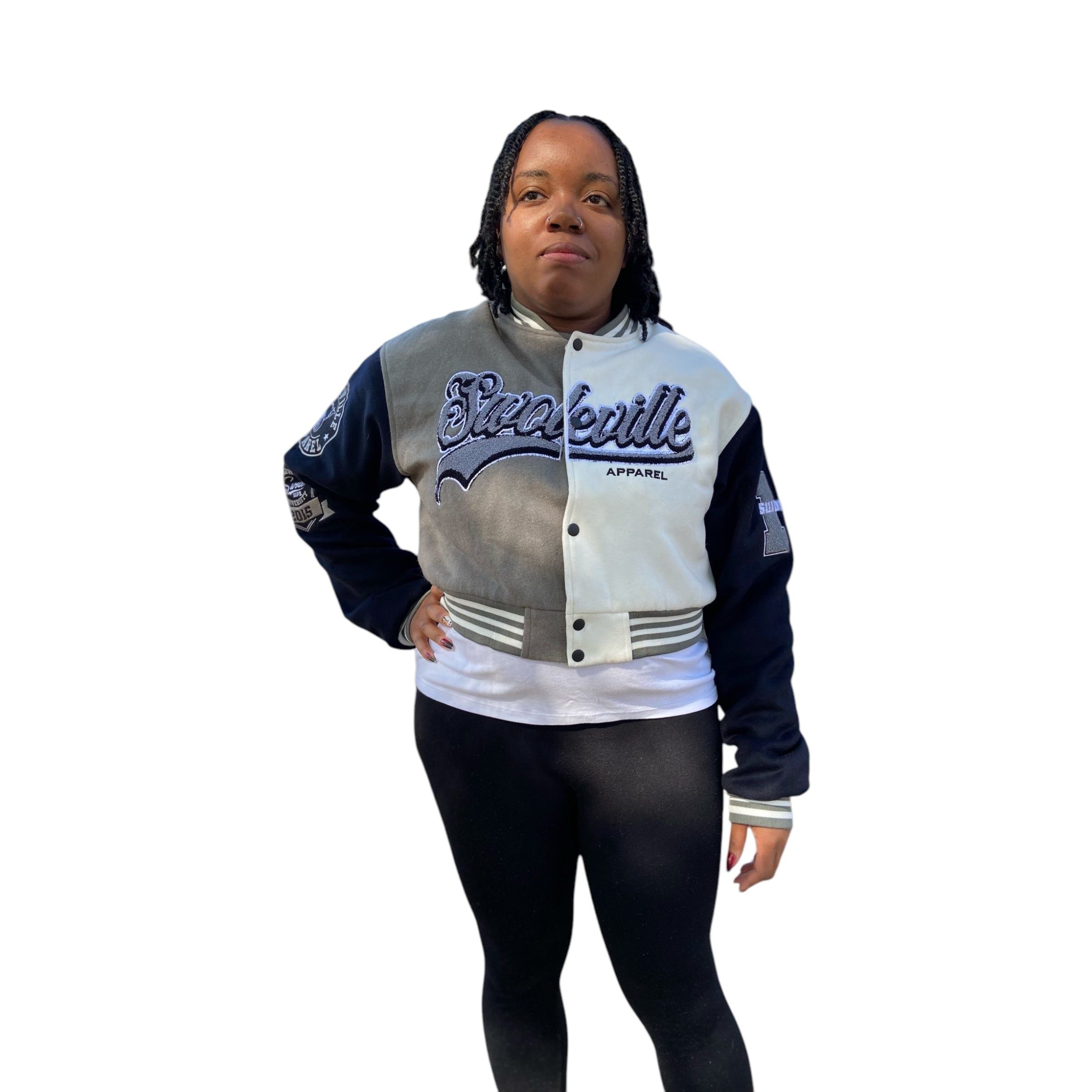 Cool SV Crop Varsity Jacket – Women’s Cropped Letterman Jacket | Stylish Athleisure & Streetwear Outerwear