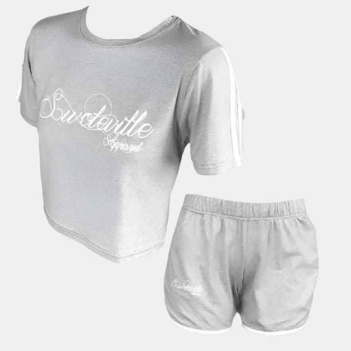 Signature Crop Short Set – Stylish & Comfortable Matching Outfit
