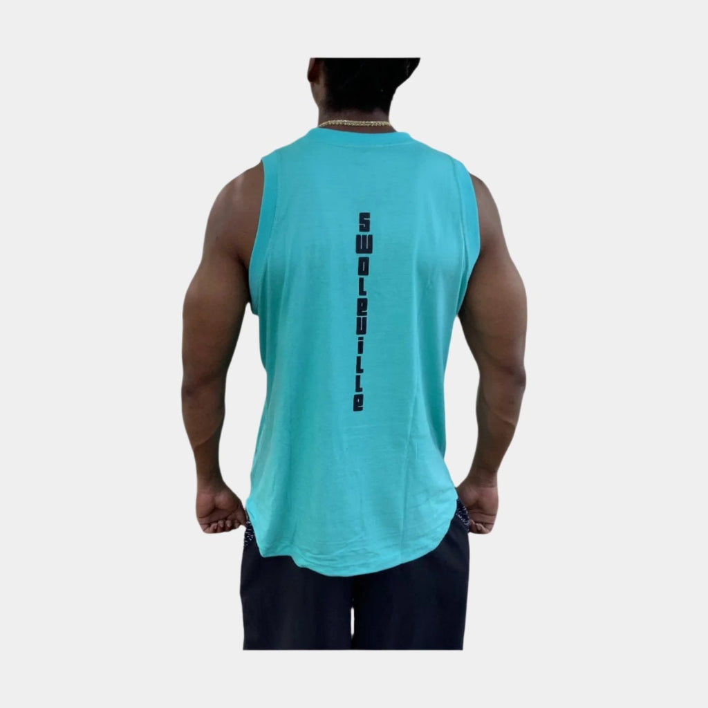 Swoleville Sleeveless T-Shirt with Zip Pockets – Lightweight Workout Tee | Gym & Streetwear Activewear-2